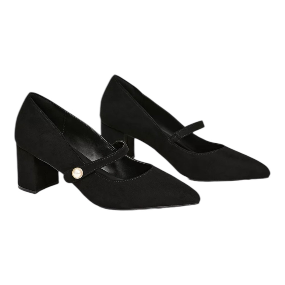 Lane Bryant Dream Cloud Mary Jane Block Heels Pearl‎ Button Size 10W